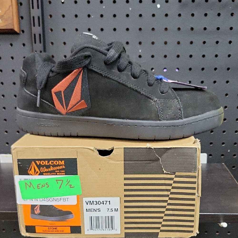 Volcom Men's Black Sneakers with Orange Detail